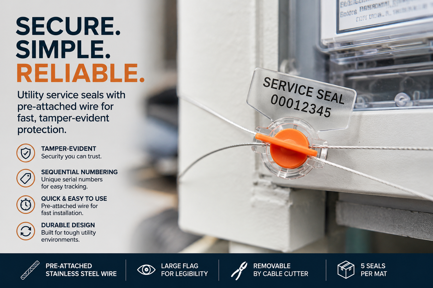 Twist Metering Seals with Sealing Wire - Orange - 1000