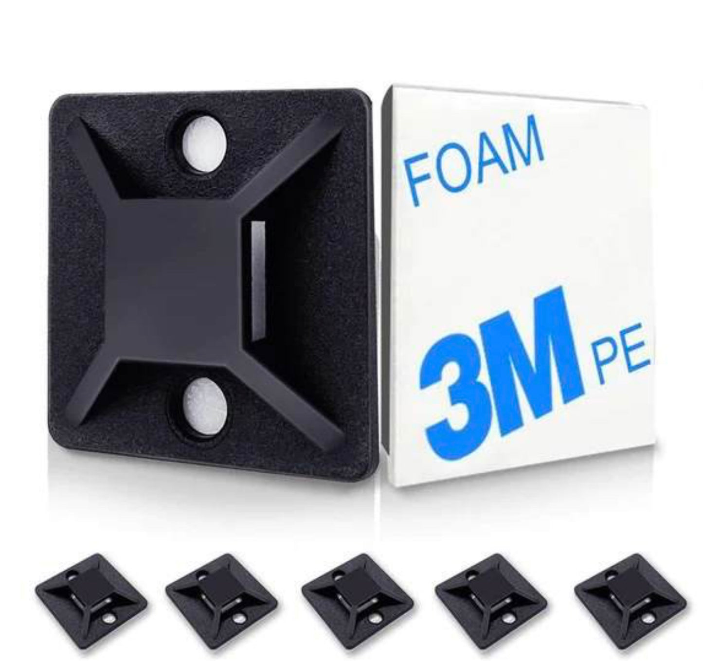 Mini Sticky pads for cable ties 3M - 100 pcs 20x20mm