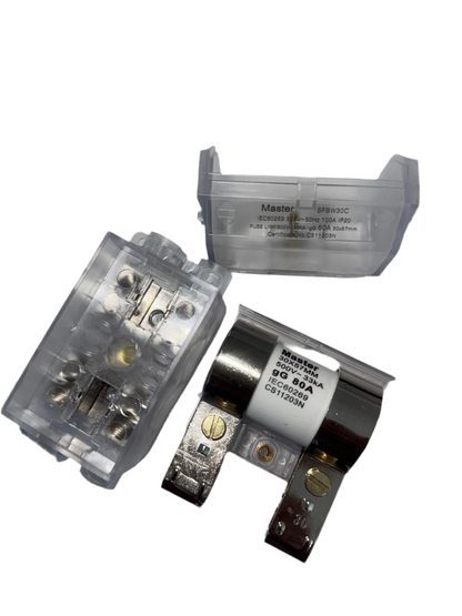 100A HRC Service Fuse + 80A Cartridge - Clear Back Wired - QLD Approved