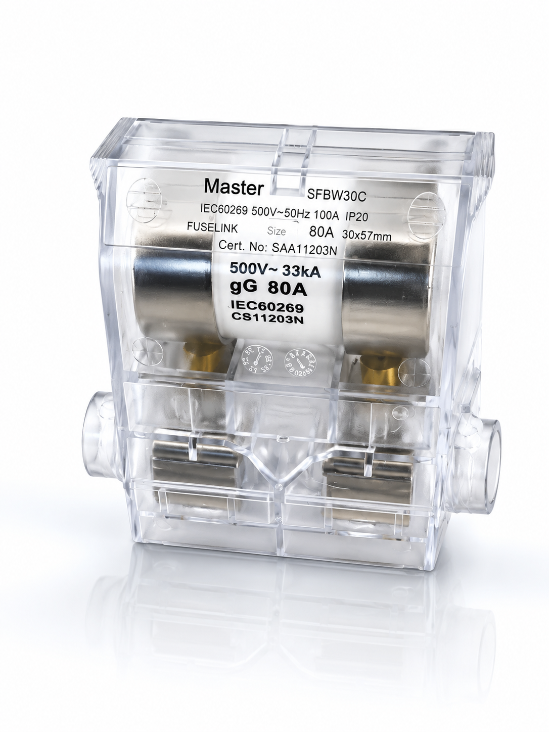 100A HRC Service Fuse + 80A Cartridge - Clear Back Wired - NSW - SALE