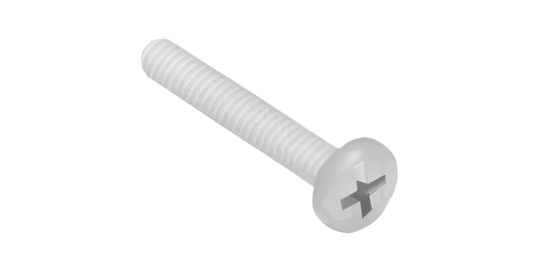 Nylon Screws Round Head Phillips Head & Nut M5 40mm  - Pack of 100