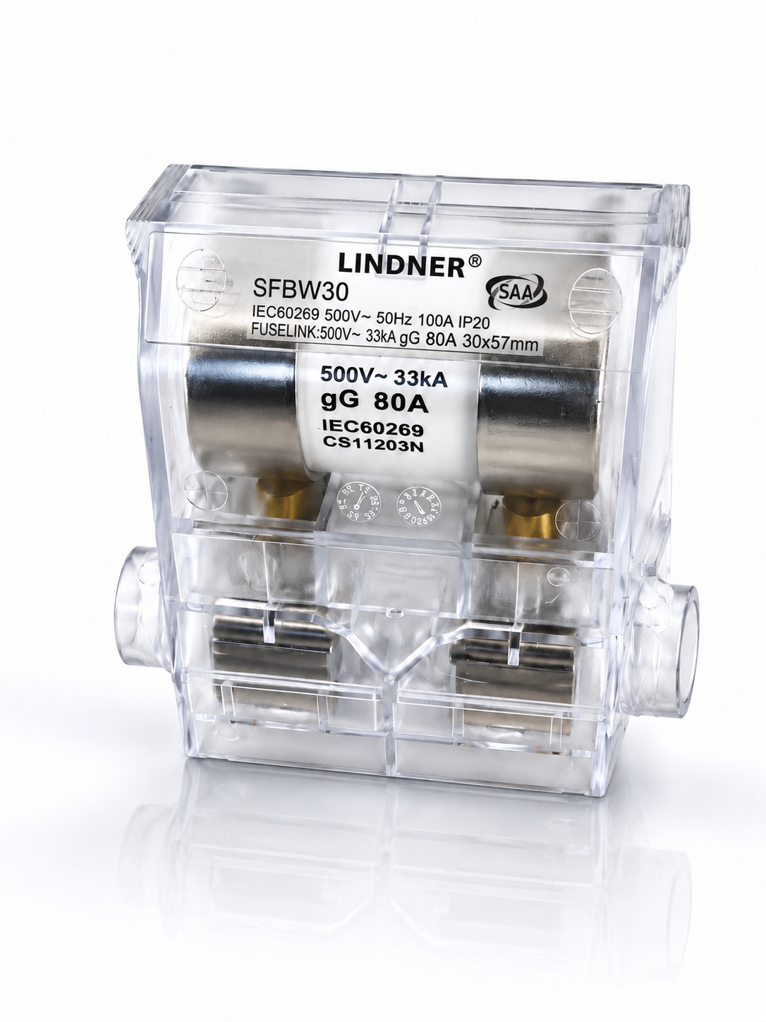 100A HRC Service Fuse + 80A Cartridge - Clear Back Wired - NSW