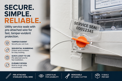 Twist Metering Seals with Sealing Wire - Orange - 1000