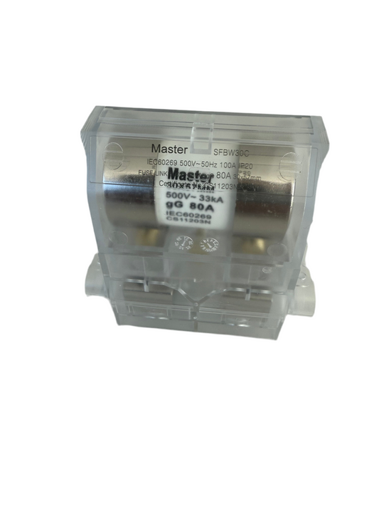 100A HRC Service Fuse + 80A Cartridge - Clear Back Wired