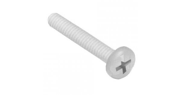 Nylon Screws Round Head Phillips Head & Nut M5 40mm  - Pack of 100