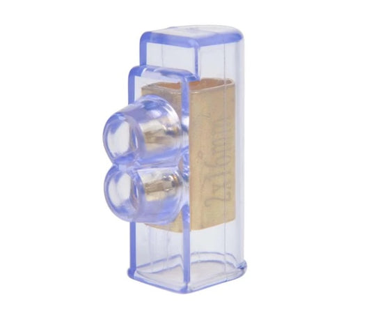 2 x 16mm Large Double Screw Connector - Clear